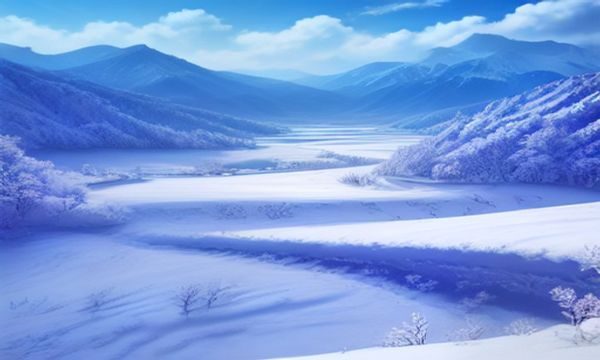 日本深山雪景中的古老村落，树木光秃，画面苍凉，呈现《楢山节考》中贫寒山村弃老习俗的自然与人文背景